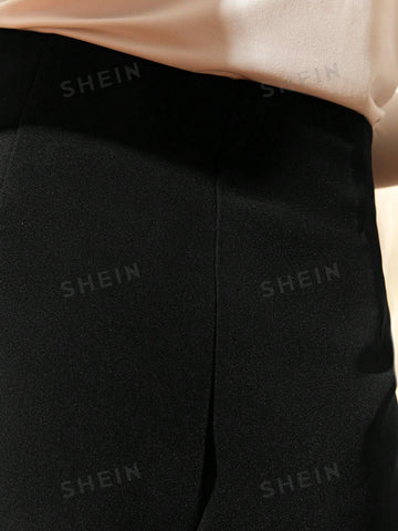 Frenchy Zipper Side Gold Button Detail Skort