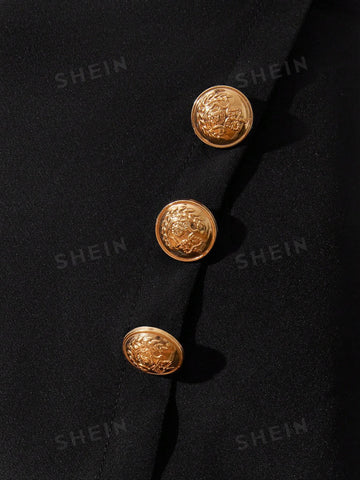 Frenchy Zipper Side Gold Button Detail Skort