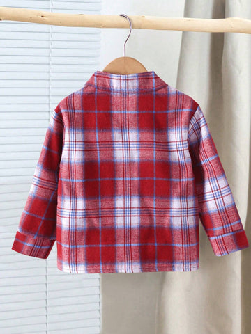 Kids Girls' Casual Fashionable Lapel Drop Shoulder Long Sleeve Loose Comfortable Colorful Patch Real Pocket English Letter Shirt, Spring Autumn