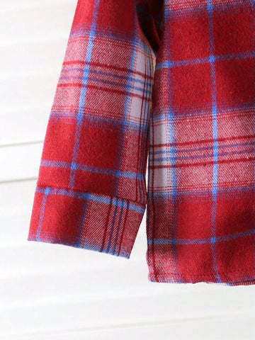 Kids Girls' Casual Fashionable Lapel Drop Shoulder Long Sleeve Loose Comfortable Colorful Patch Real Pocket English Letter Shirt, Spring Autumn