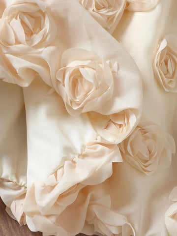 Young Girl Color-Block Short Sleeve Knit Patchwork Ruffle Hem Dress