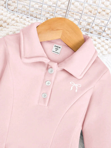 Kids Young Girl Polo Collar Vintage Waist Dress, High-End High-Quality Outfit, A-Line Dress