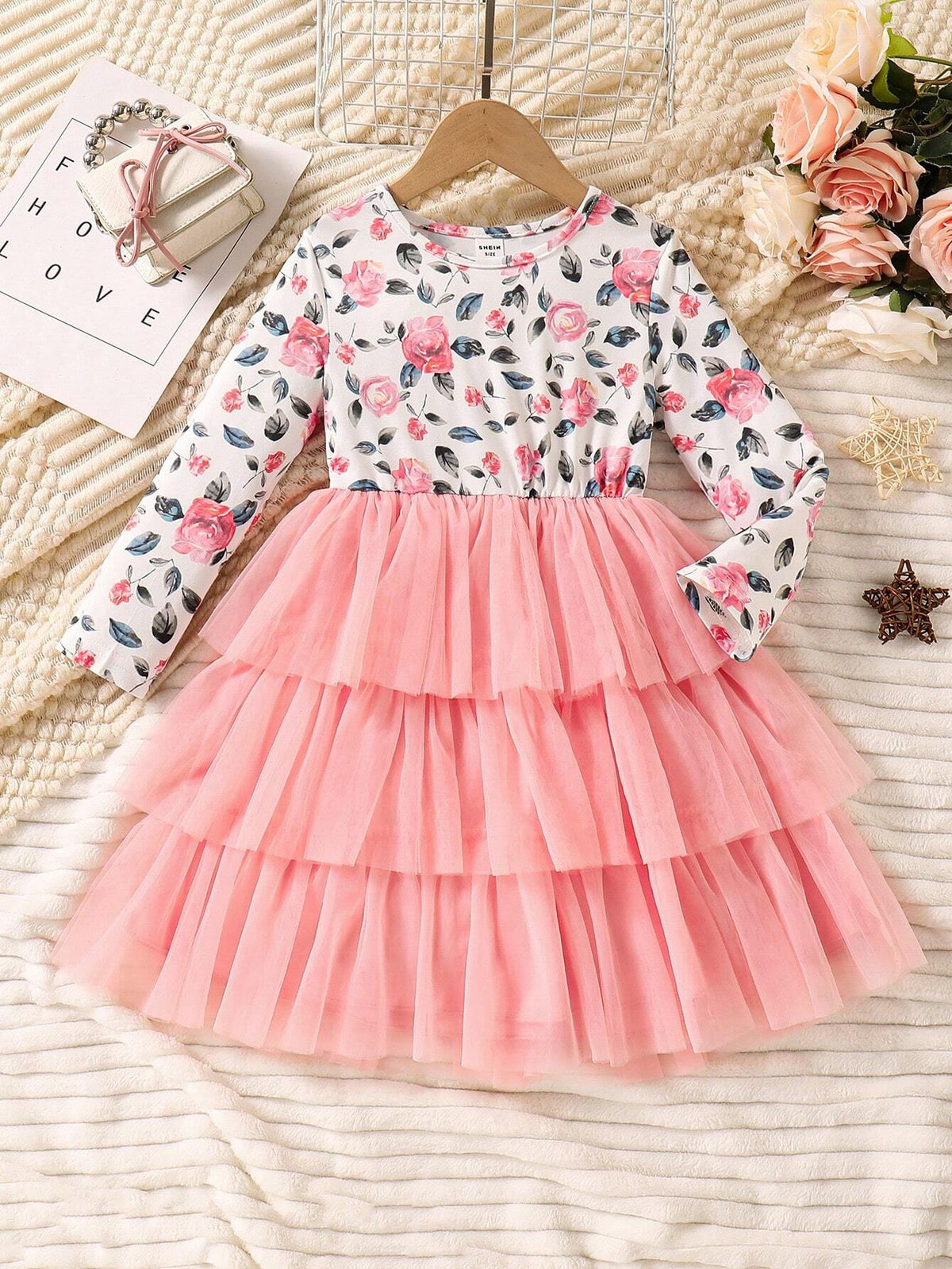 Girls Autumn Long Sleeve Princess Dress, Spring/Autumn Little Girls Cake Tulle Tutu Dress, Suitable As Birthday Gift, Party Outing And Holiday Wear