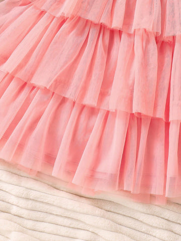 Girls Autumn Long Sleeve Princess Dress, Spring/Autumn Little Girls Cake Tulle Tutu Dress, Suitable As Birthday Gift, Party Outing And Holiday Wear