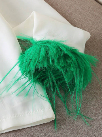 Girls Casual Elegant Personality Lapel Dolman Sleeve Solid Color Plush Minimalist Shirt