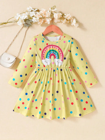 Girls' Casual Long Sleeve Simple Fashionable Everyday Dress