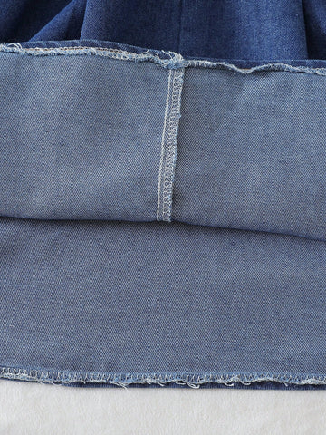 Girls Chiffon Shirt Collar Short Sleeve Patchwork A-Line Waist Slim Formal Dress With Belt, Summer Korean Style