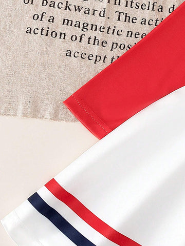 Girls' Color Block Letter Striped Patchwork Casual/Outdoor Simple Fashionable Comfortable Autumn/Winter Dress