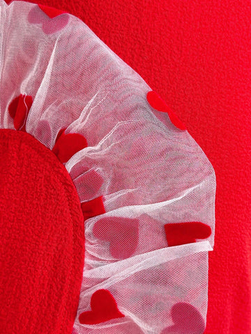 Girls' Cute Heart Shaped Creative Original Fashionable Party Dress For Valentine's Day