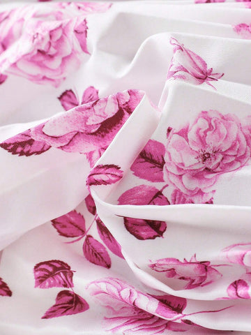 Girls Girlhood Core Rose Floral Print Cap Sleeve Pleated Hem Dress With Belt