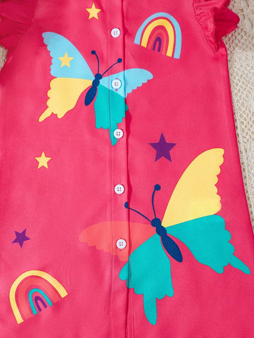 Girls Pleated Camisole Solid Color Casual Beach Vacation Dress Set, Suitable For Daily Wear