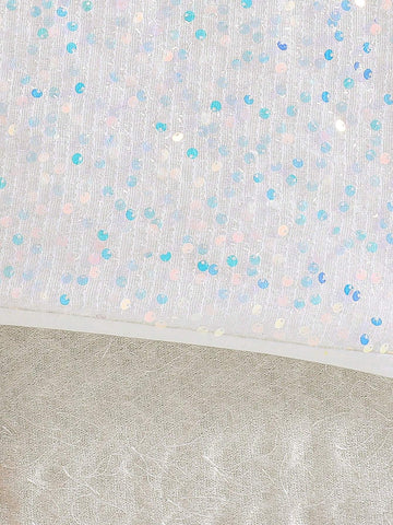 Girls Sequin Embroidery Ruffled Sleeve Christmas Dress, Elegant For Holiday Party, Autumn/Winter