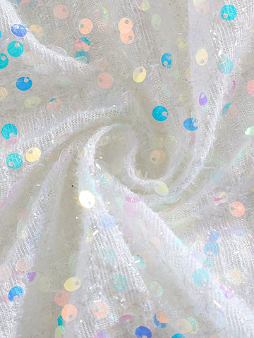 Girls Sequin Embroidery Ruffled Sleeve Christmas Dress, Elegant For Holiday Party, Autumn/Winter