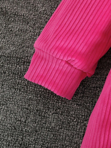 Girls Solid Color Stand Collar Long Sleeve Bowknot Casual Dress, Autumn/Winter