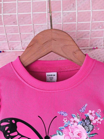 Girls Unicorn Print & Mesh Patchwork Long Sleeve Casual Dress, Autumn