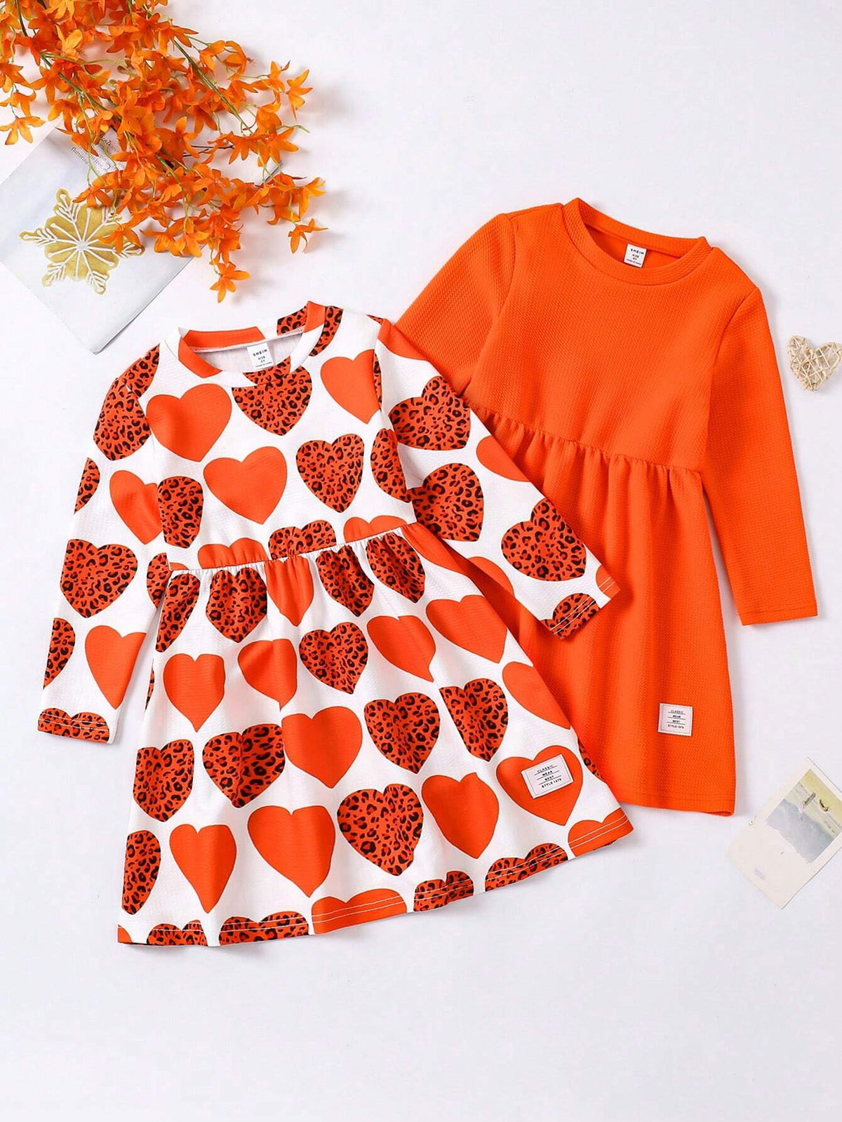 Girls Velvet Floral Print Long Sleeve Dress, Elegant For Party In Autumn & Winter