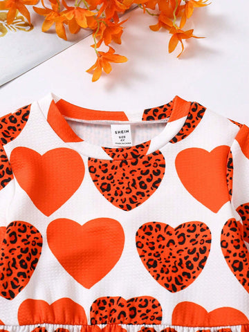 Girls Velvet Floral Print Long Sleeve Dress, Elegant For Party In Autumn & Winter