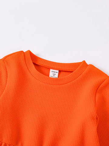 Girls Velvet Floral Print Long Sleeve Dress, Elegant For Party In Autumn & Winter