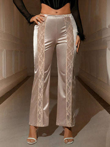 Glamour Women's Fashion Elegant High-End Design Luxurious Loose Pants