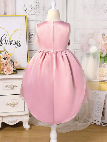 Gorgeous Multilayer Mesh Tulle Fuchsia Dress For Young And Toddler Girls, Ideal For Parties And Special Moments