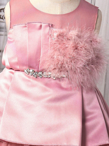 Gorgeous Multilayer Mesh Tulle Fuchsia Dress For Young And Toddler Girls, Ideal For Parties And Special Moments