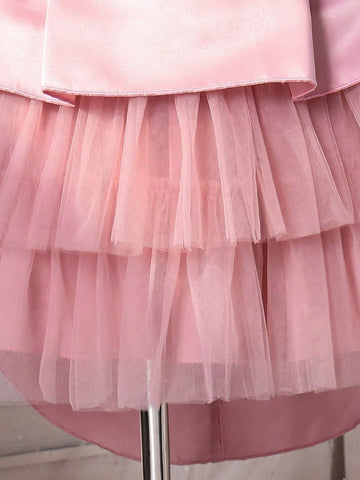 Gorgeous Multilayer Mesh Tulle Fuchsia Dress For Young And Toddler Girls, Ideal For Parties And Special Moments