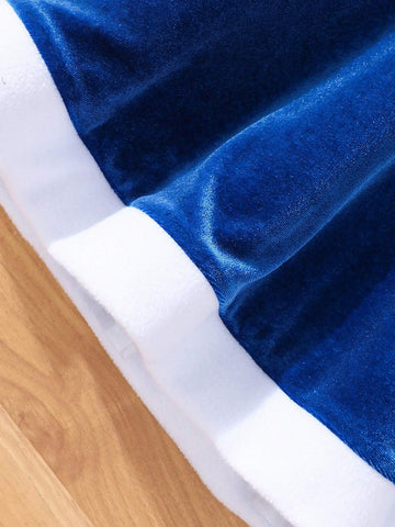 alloween Girls Outfits: 2pcs Christmas Outfit For Little Girls - Solid Color Round Neck Sleeveless Dress