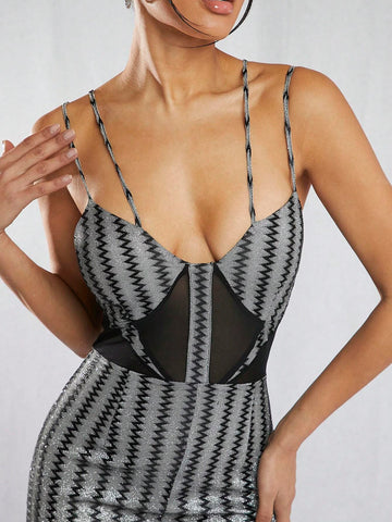 Color Block High Waist Cami Flared Jumpsuit