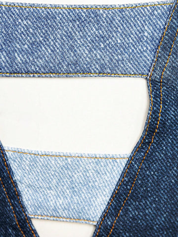 Cutout Denim Tube Top & Jeans Set