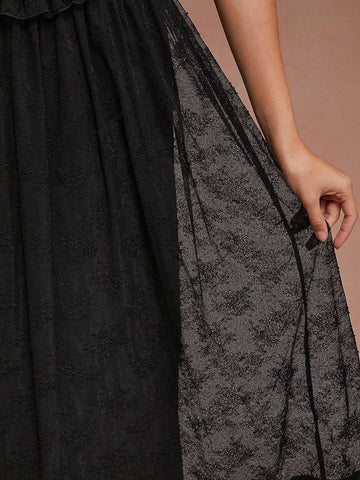 Elegant Bustier Lace Cami Dress With Padded Bust