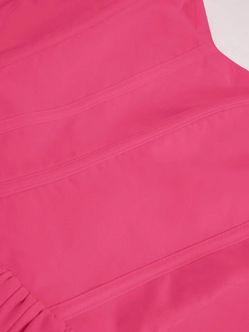 Lace Up Back Tulle Organza Layered Corset Dress