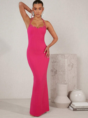 Peekaboo Lace Bust Mermaid Hem Dress