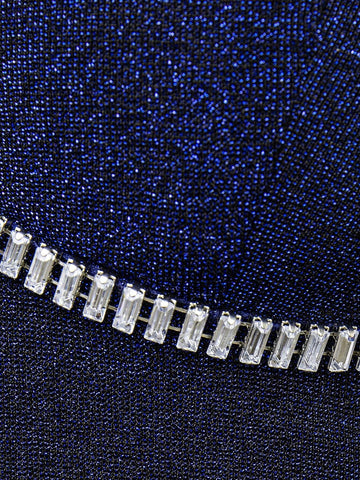 Haute Rhinestone Sweetheart Neck Crop Top