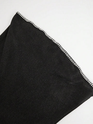 Rhinestone Trim & Bow Detail Mini Skirt
