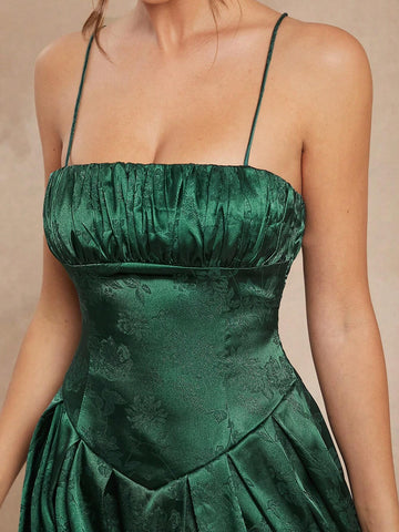 Haute Satin Flare Mini Dress With Lace Up Back