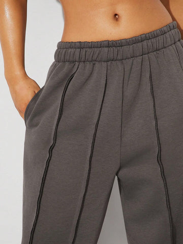 Haute Seam Raw Edge Wide Leg Sweatpants