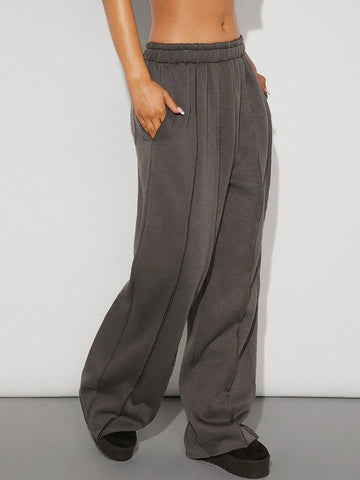Haute Seam Raw Edge Wide Leg Sweatpants