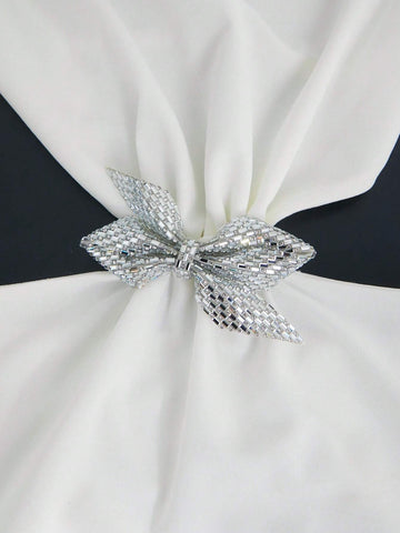 Side Cut-Out Dress With Open Back And Rhinestone Bow Accent