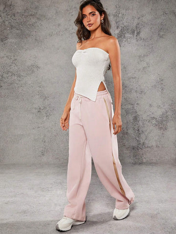 Haute Stripe Side Drawstring Sweatpants