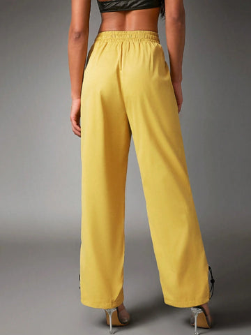 Haute Striped Side Drawstring Cargo Pants