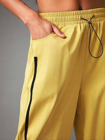 Haute Striped Side Drawstring Cargo Pants