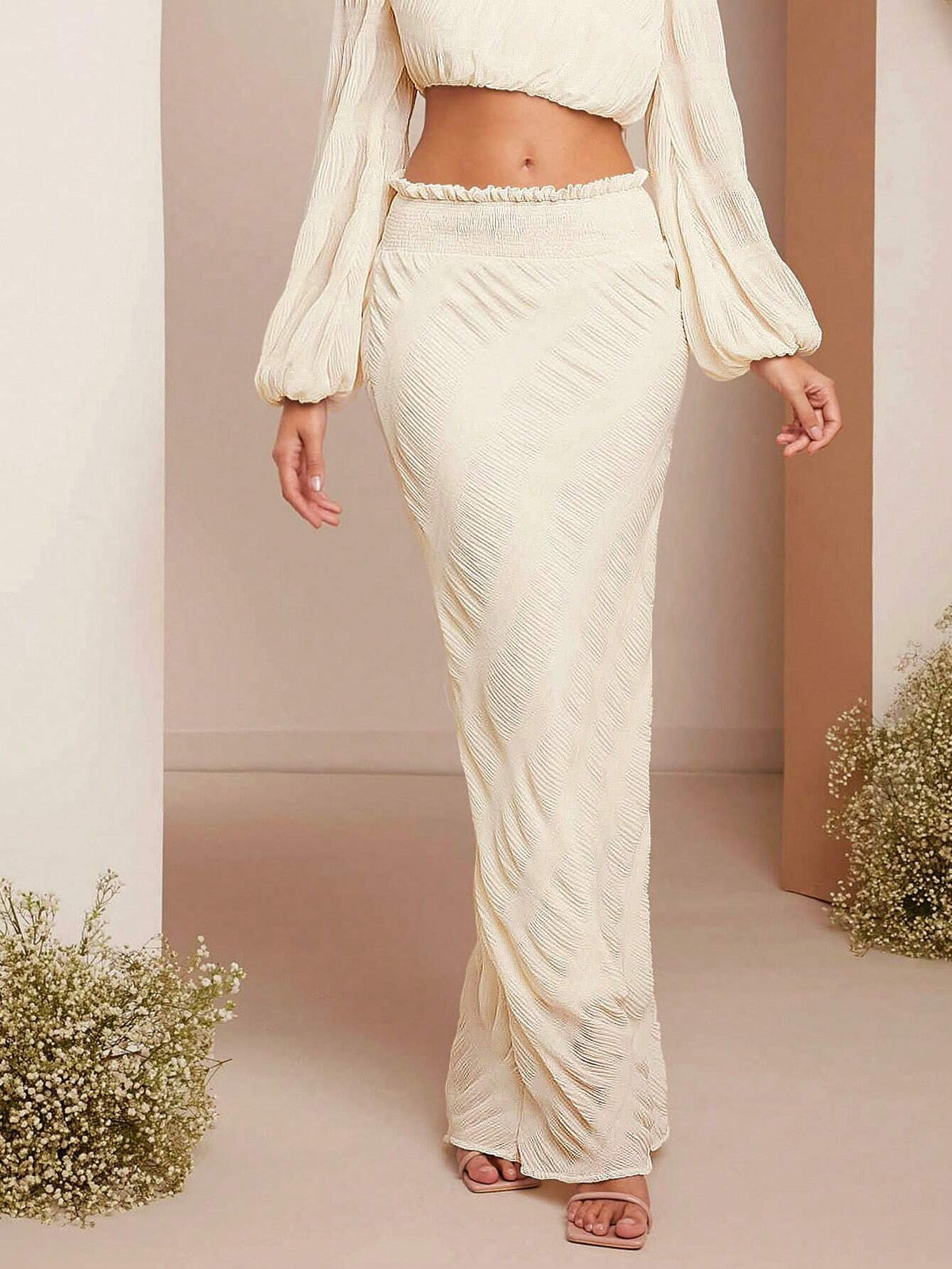 Haute Women'sAutumn Minimalist Elegant Textured A-Line Skirt