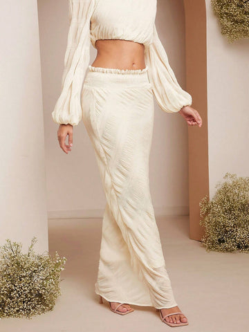 Haute Women'sAutumn Minimalist Elegant Textured A-Line Skirt