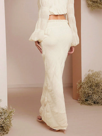 Haute Women'sAutumn Minimalist Elegant Textured A-Line Skirt