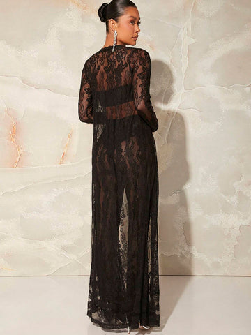 Women's Perspective Lace Two Piece Set