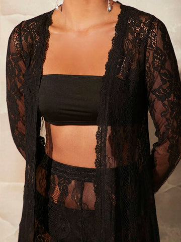 Women's Perspective Lace Two Piece Set