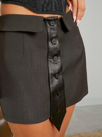 Haute Women's Solid Color Simple Daily Wear Skirt