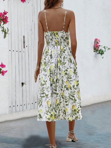 Women's Spaghetti Strap All-Over Print Simple Casual Vacation Dress