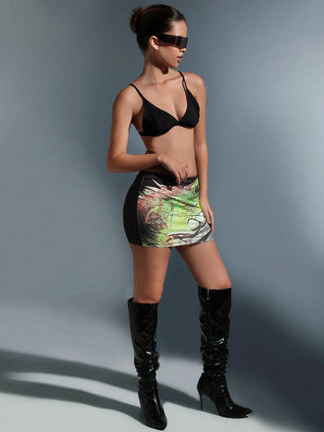 ICON Animal Print Bodycon Skirt