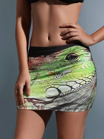 ICON Animal Print Bodycon Skirt